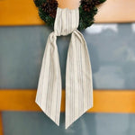 Wreath Sash, Linen Blend, Beige Stripe, 5.5 X 55 in. 2