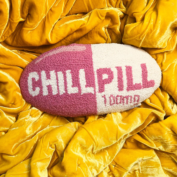 Chill Pill Hook Pillow, Hot Pink, 9 X 12 in.