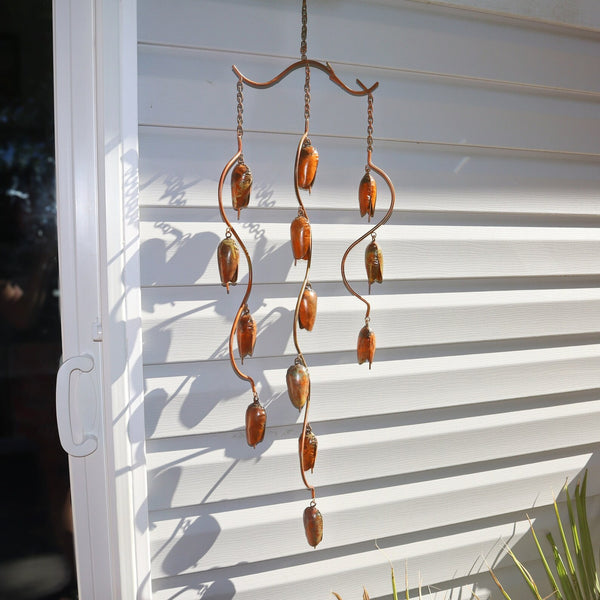 Flamed Triple Bell Spiral Wind Chime