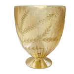 Etched Mercury Glass Footed Vase, Antique Silver, 9 X 10.5 in. 1