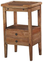 Eton 2-Drawer Side Table with Pull-Out Shelf, Straw Wash, 17 × 13 × 27 in. 2