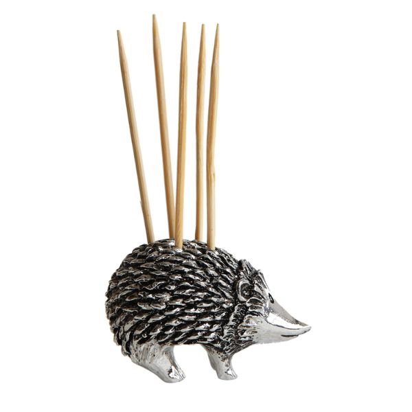 Pewter Hedgehog Toothpick Holder, 1 X 1.8 in.