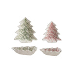 Tree Shaped Ceramic Dishes, Set of 2, 7 & 6