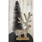 Whitewashed Crackle Deer, 16 X 8 in. 2