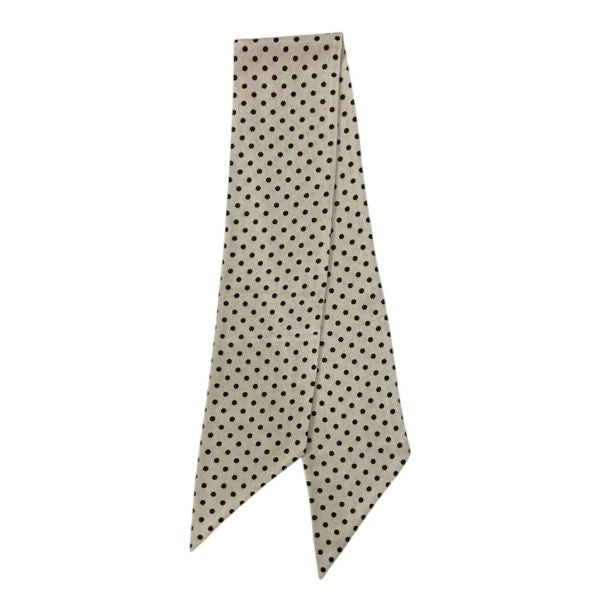 Wreath Sash, Linen Blend, White & Black Polkadot, 5.5 X 55 in.