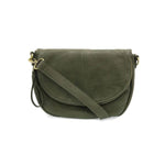 Helene Small Saddle Crossbody, Dark Basil 1