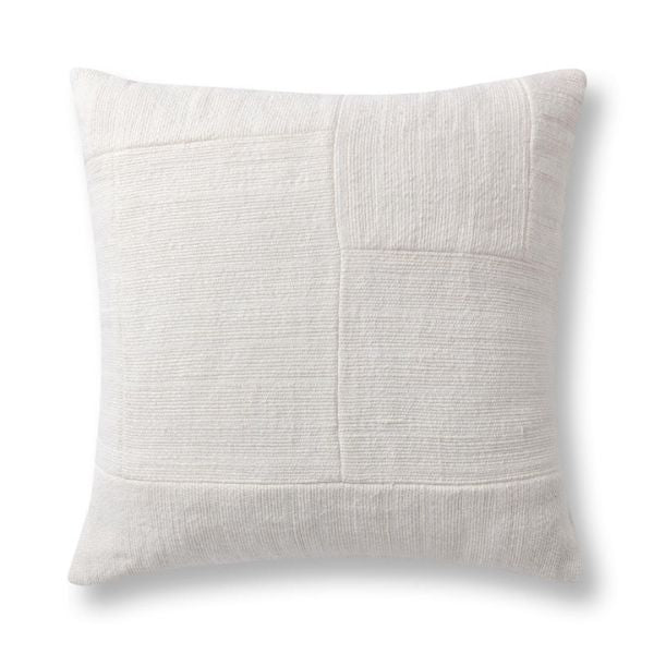 Moksha Pillow, Cloud, 20 X 20 in. featuring soft textured fabric in a neutral light color, perfect for adding cozy decor and gift options from Knotty and Board.