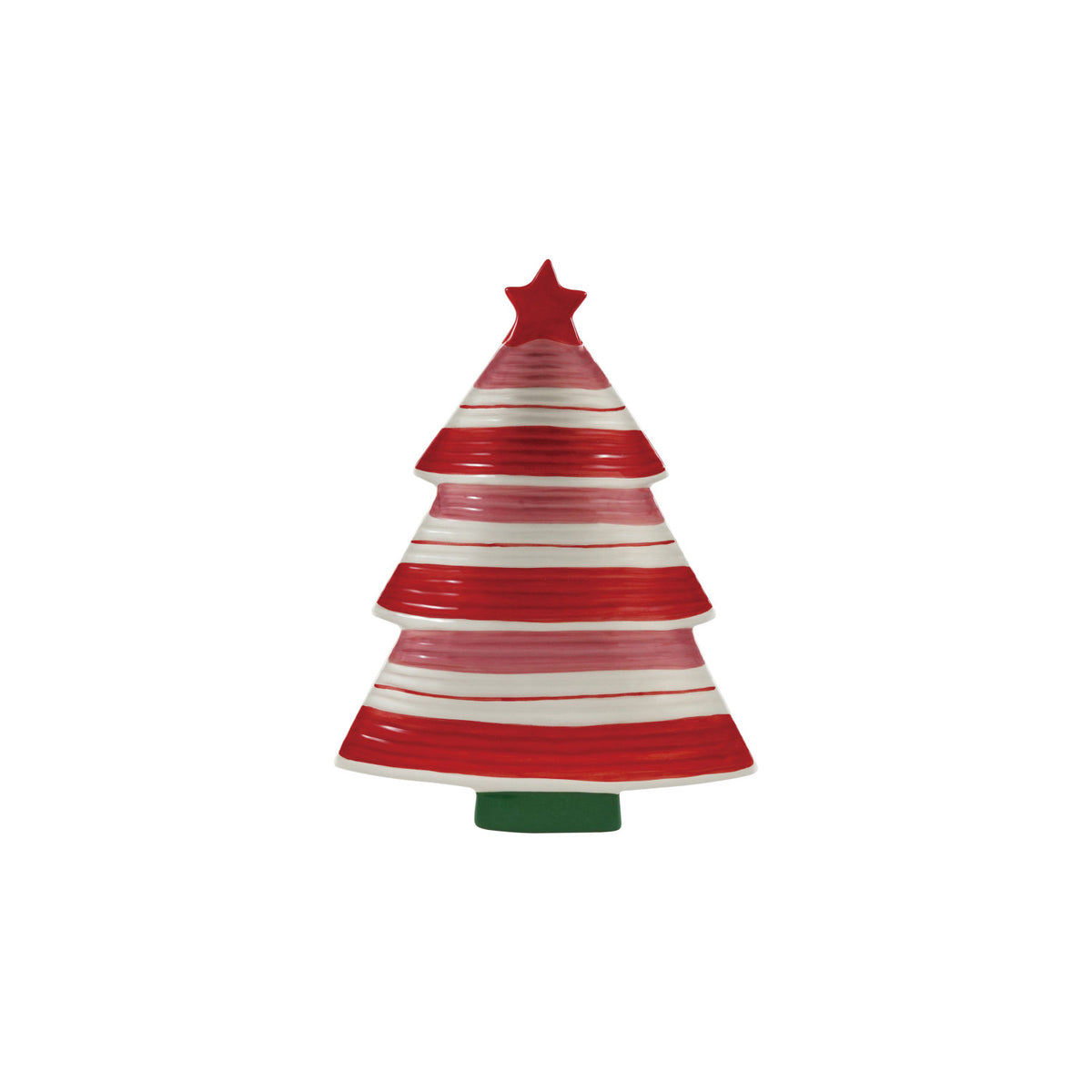 Striped Tree Shaped Platter w/ Star, 11.5 X 8.5