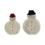 Snowman Shaped Ceramic Plates, Set of 2, 9 & 8