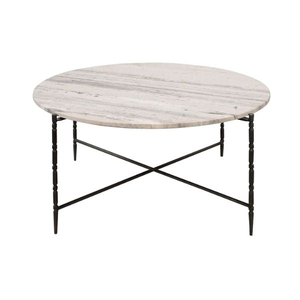 Cassian Cocktail Table, Grey and Black, 36 X 36 X 17 in.