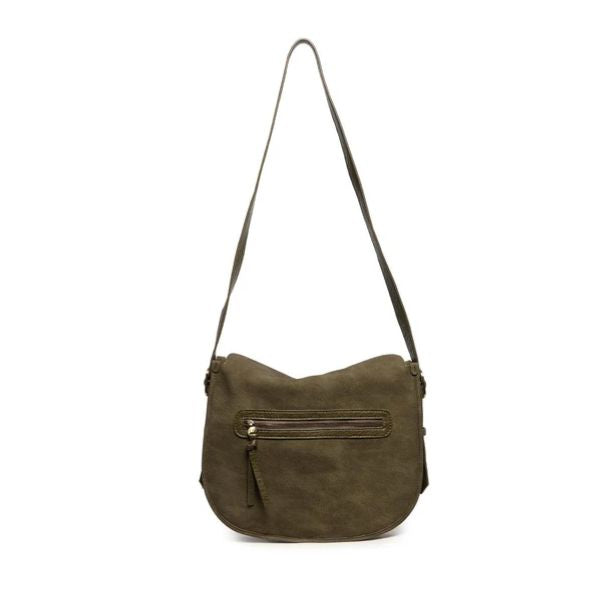 Tori Sueded Hobo Crossbody Bag, Dark Olive