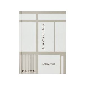 Katsura Grey book with minimalist beige and white cover design, featuring grid lines and the text Katsura Imperial Villa, a tasteful decor piece perfect for gifts or stylish interior accents.