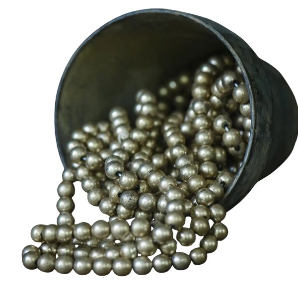 XL Bead Garland, Aged Silver, 9 ft.