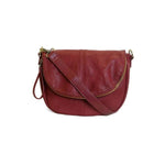 Helene Small Saddle Crossbody, Deep Crimson 1