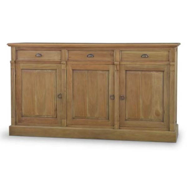 Hudson 3 Door Sideboard, Antique French Oak, 78 X 17 X 43 in.