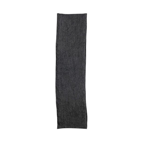 Stonewashed Linen Table Runner, Charcoal, 108 in. with a textured fabric perfect for adding stylish decor to dining and kitchen spaces, available from Knotty and Board.