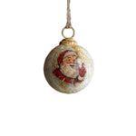 Happy Santa Metal Ball Ornament, 4 in. 1