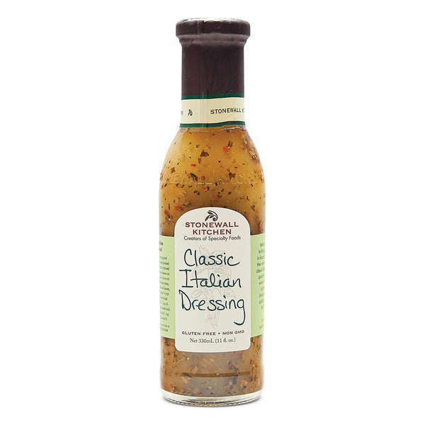 Stonewall Classic Italian Dressing 11 oz bottle featuring gluten-free, non-GMO dressing with herbs, perfect for kitchen and dining, available from Knotty and Board with curated decor and gifts.