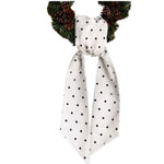 Wreath Sash, Linen Blend, White & Black Polkadot, 5.5 X 55 in. 1