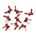 Metal Bell Garland w/ Red Velvet Bows, 72