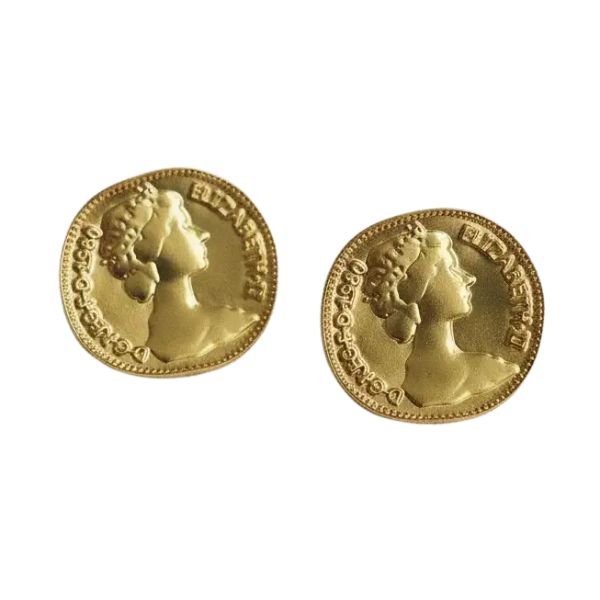 Portrait Coin Stud Earrings