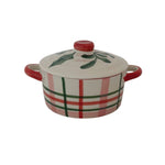 Holly Plaid Baker with Lid, 7.5 X 5 in. 1