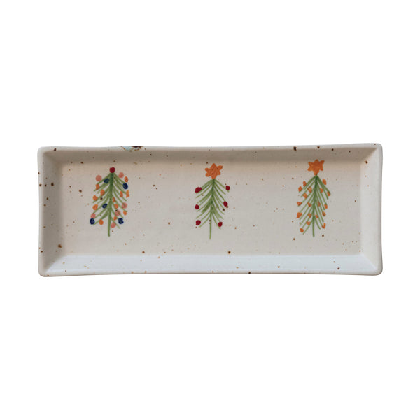 Christmas Tree Ceramic Serving Platter, 12-Inch