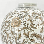 Chinoiserie Ceramic Globe Vase, Brown & White, 12 in. 3