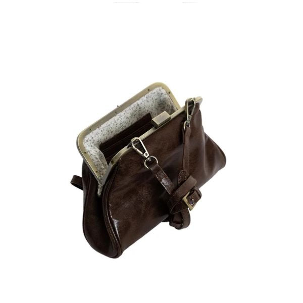 Elsa Small Frame Crossbody, Chocolate