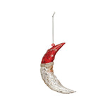 Santa Moon Ornament w/ Glitter, 6.25