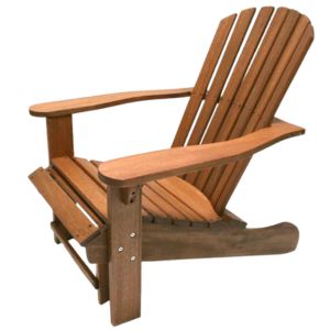 Eucalyptus Adirondack Chair with Built-In Ottoman, Set of Two
