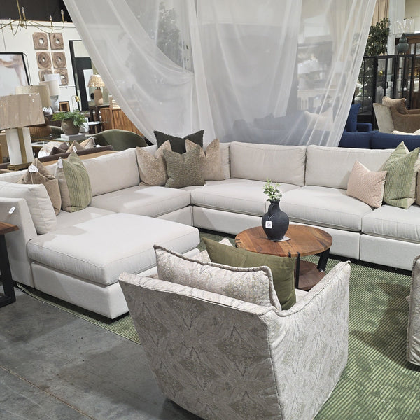 Precedent Adeline Sectional in Renewal Linen Gr 19