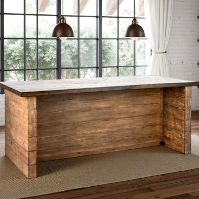 Marcus Counter Table, Java Top and Antique Natural Base, 90 X 42 X 36 in.