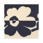 Lunch Napkin, 20 Ct, Suur Unikko Marimekko featuring a bold black and white flower design, perfect for kitchen dining decor and entertaining with Knotty and Board’s curated gifts. 1