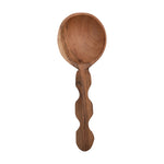 Scalloped Hand-Carved Acacia Wood Spoon, 6.5
