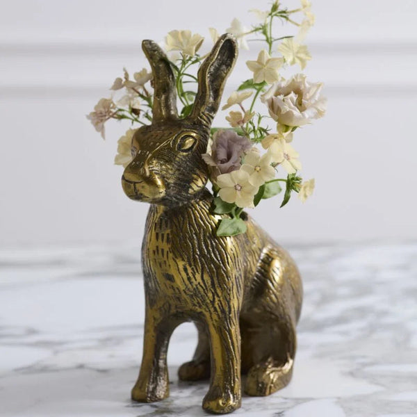 Golden Hare Vase 6.5 x 3 x 10