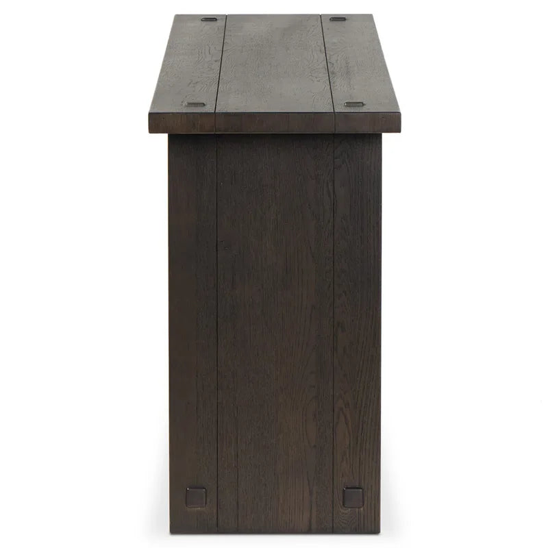 Zeno Console Table, Smoked Black Oak, 78 x 18 x 31.75 in.