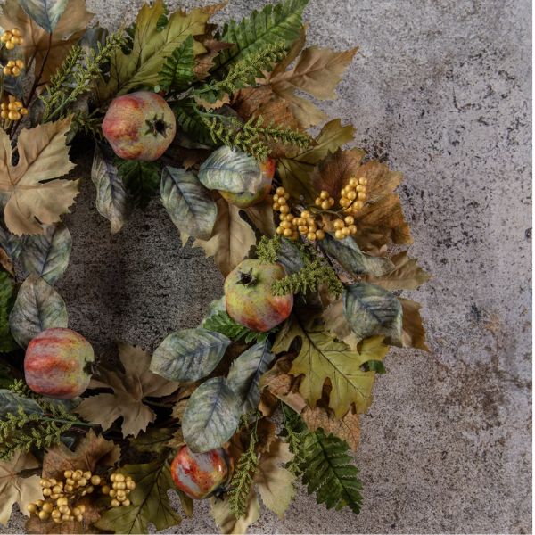 Pomegranate Berry Wreath, Beige 24 in.