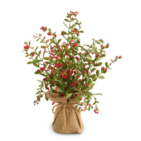 Red Berry Tree in Burlap Bag, 16 in.
