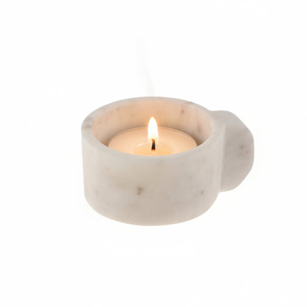 Marble Mini Dish, White, 2 X 1.25 in. displayed as a small elegant white marble dish perfect for kitchen or dining decor, available from Knotty and Board, Every Room Needs A Little Knotty and Board.