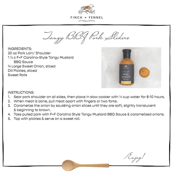 Finch & Fennel Carolina-Style Tangy Mustard BBQ Sauce, 13.5 oz