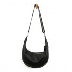 Lazer Cut Eyelet Rhea Slouchy Crescent Bag, Black 2