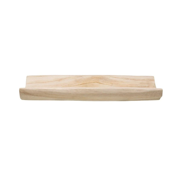 Paulownia Wood Curved Tray, Natural