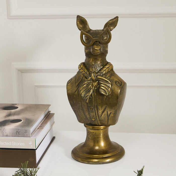 E&E Brass Bust, Margie, 6 X 5.5 X 15.75 in.