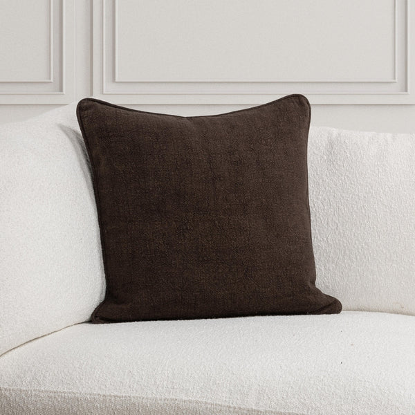 Bedford Linen Pillow, Ganache, 22 X 22 in.
