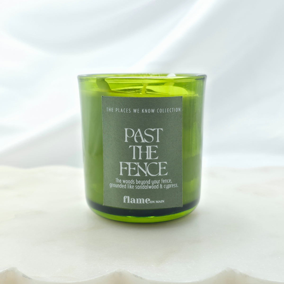 Flame on Main Places We Know 3.5oz Candle, Past The Fence. Made in Lake Norman