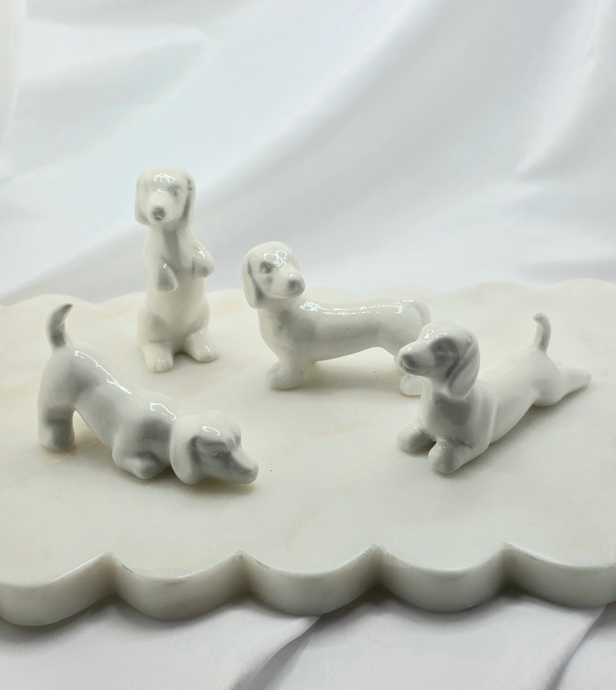 Stoneware Dog, White, Assorted