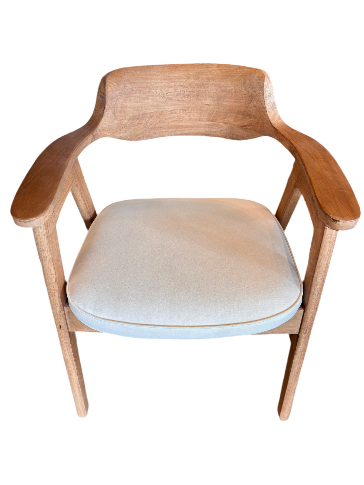 Wagner Natural Dining Chair with Sand Cushion, 25 x 22 x 30 in