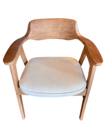 Wagner Natural Dining Chair with Sand Cushion, 25 x 22 x 30 in 1