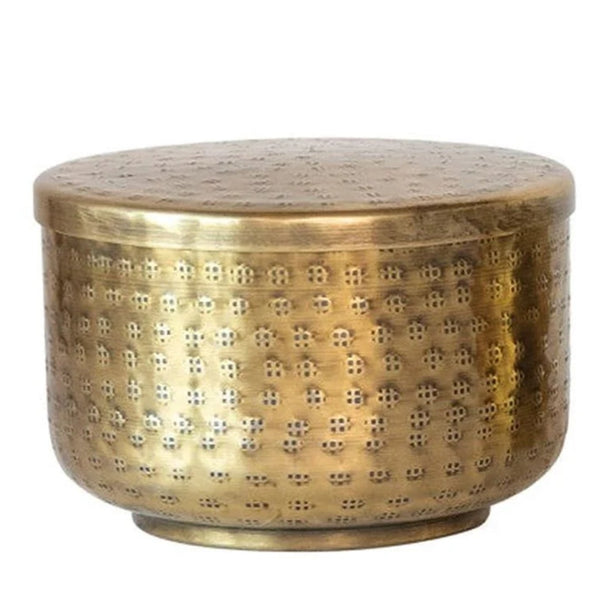 Hammered Aluminum Container, Large, 6"Rnd